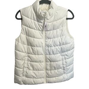 GAP White Quilted Puffer Vest